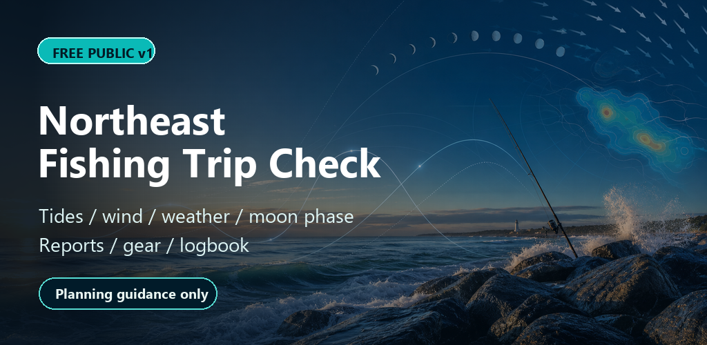Northeast Fishing Trip Check Google Play feature graphic