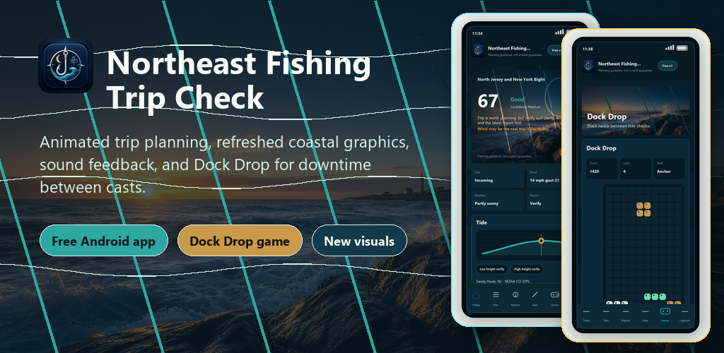 Northeast Fishing Trip Check Google Play feature graphic